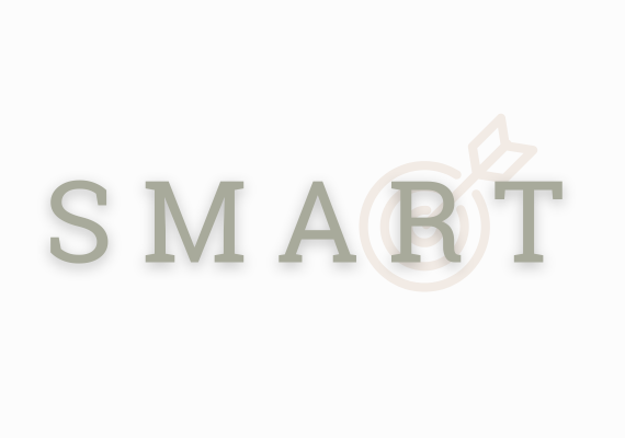 Buchstaben SMART mit dezenter Zielscheibe im Hintergrund