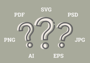 Header Bild für den Beitrag mit Darstellung von 3 Fragezeichen und Bezeichnung Dateiformate