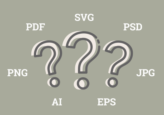 Header Bild für den Beitrag mit Darstellung von 3 Fragezeichen und Bezeichnung Dateiformate