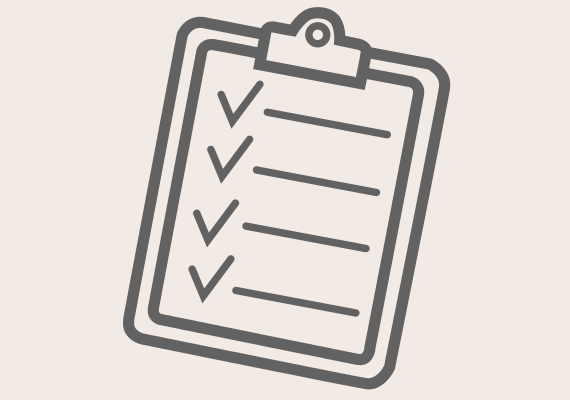 Checkliste mit Haken