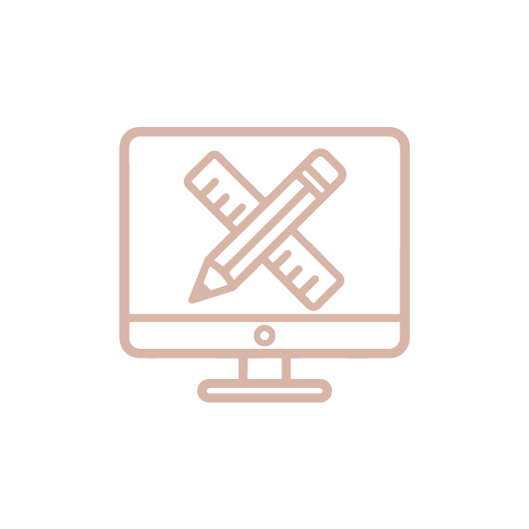Illustration Desktop-PC mit 2 Stiften auf dem Bildschirm